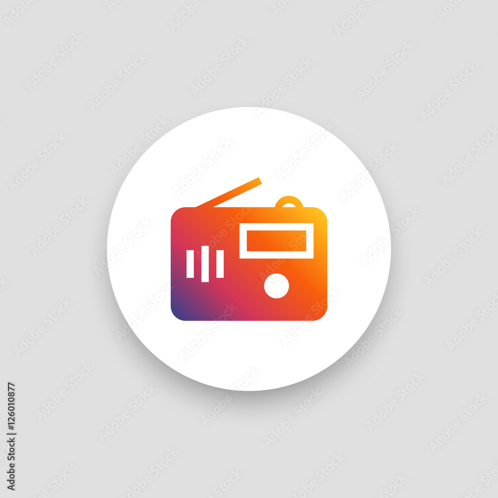 Radio icon vector, clip art. Also useful as logo, circle app icon, web UI element, symbol, graphic image, silhouette and illustration. Radio icon vector, clip art. Also useful as logo, circle app icon, web UI element, symbol, graphic image, silhouette and illustration.