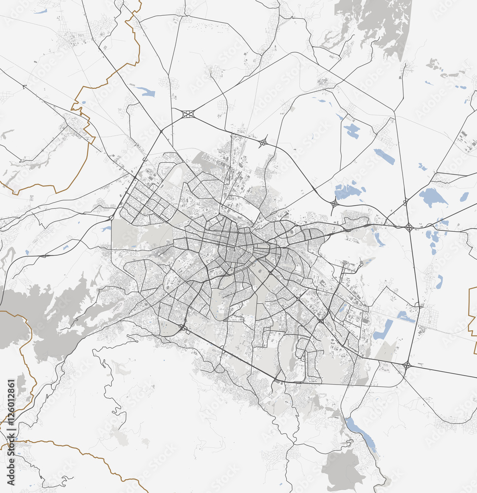 Naklejka premium Mapa miasta Sofii. Drogi w Bułgarii