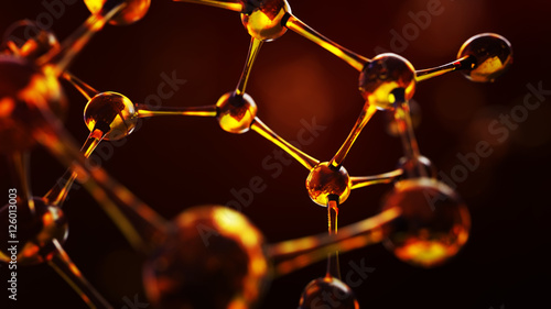 3d illustration of molecule model. Science background with molecules