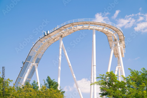 Roller coaster at the amusement park. photo