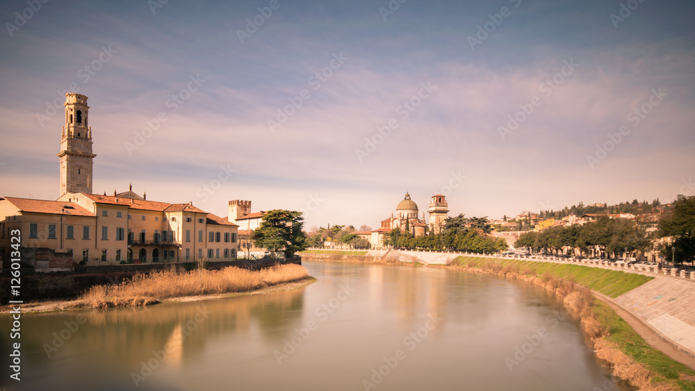 Fototapeta premium Panoramic view of the historic center of Verona.