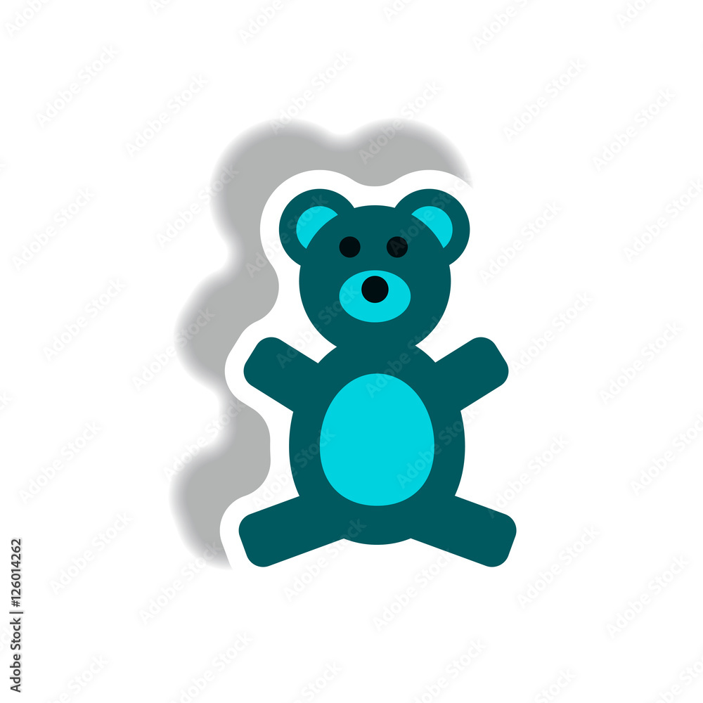 Fototapeta premium stylish icon in paper sticker style toy bear