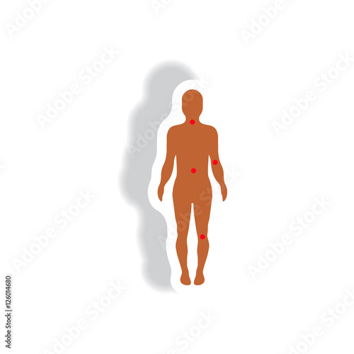 stylish icon in paper sticker style body osteoarthritis