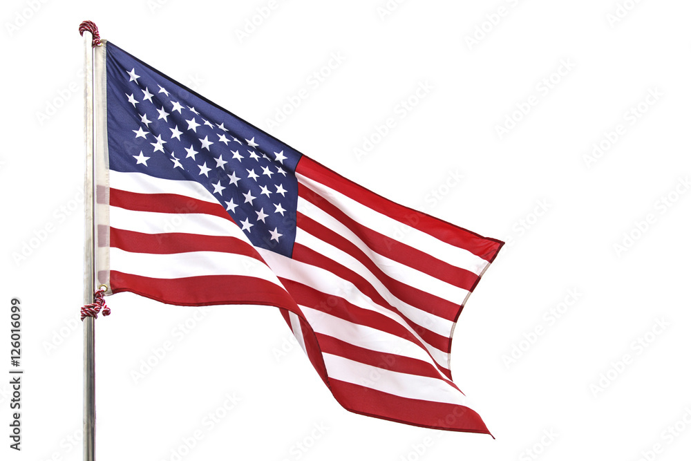Obraz premium American flag on white background