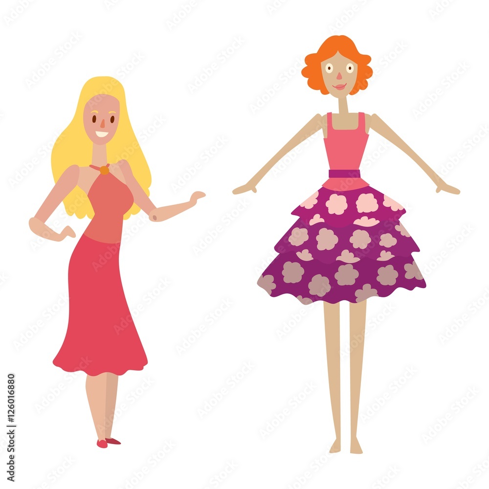 Doll girl toy vector character Doll girl toy vector character