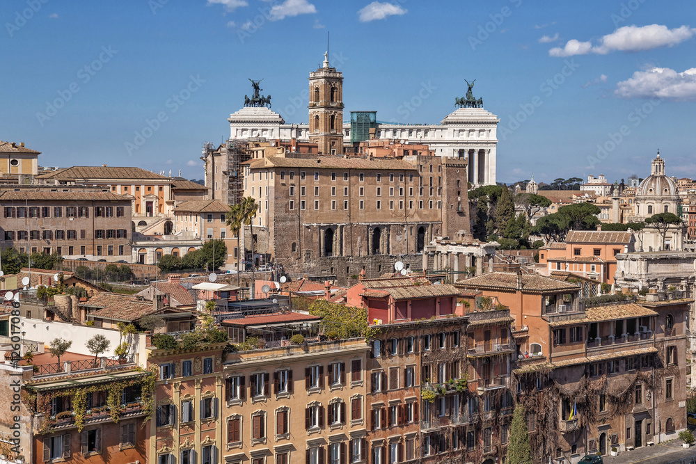 City view of Rome in Italy.