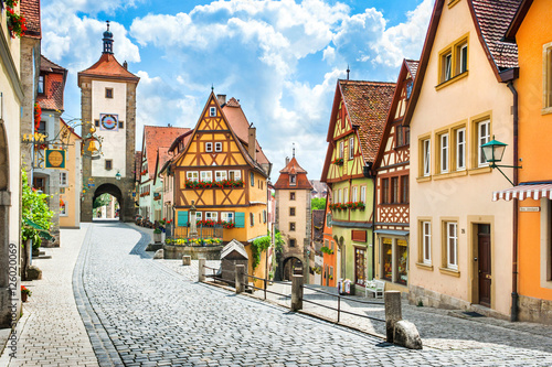 Medieval town of Rothenburg ob der Tauber  Bavaria  Germany