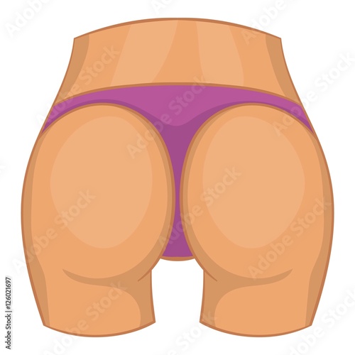 Female buttocks icon. Cartoon illustration of female buttocks vector icon for web design