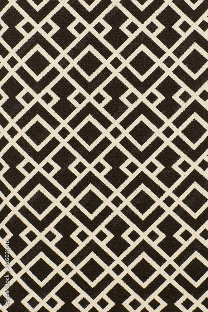 Black and white fabric in a geometric pattern Black and white fabric in a geometric pattern