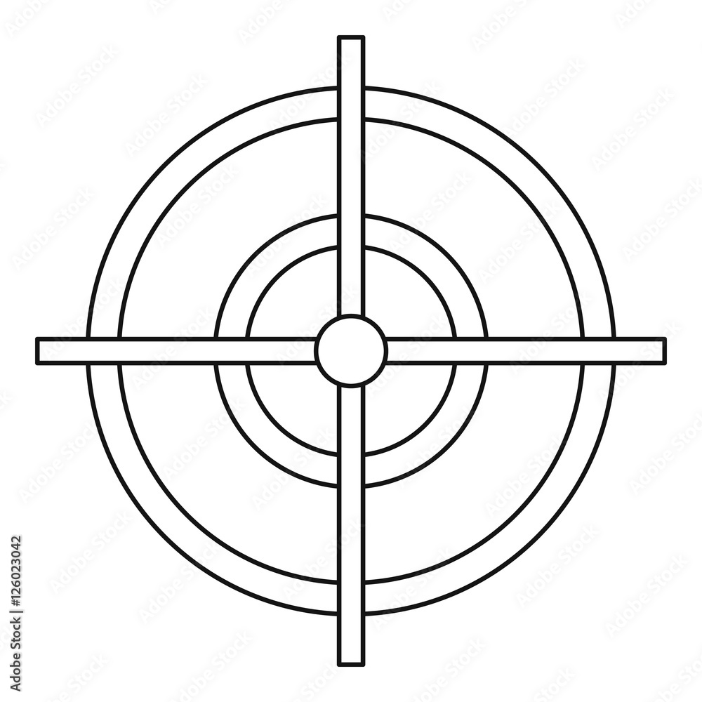 Target icon. Outline illustration of target vector icon for web Target icon. Outline illustration of target vector icon for web