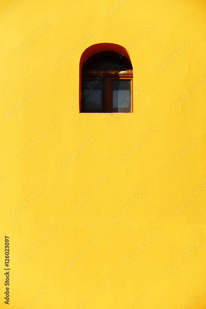 Abstract image of a window on an empty wall