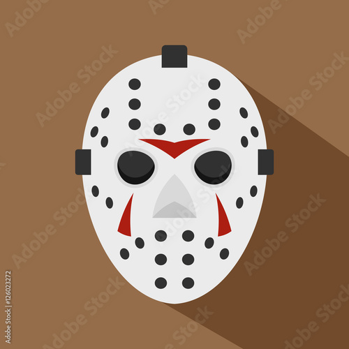 Hockey mask icon. Flat illustration of hockey mask vector icon for web design