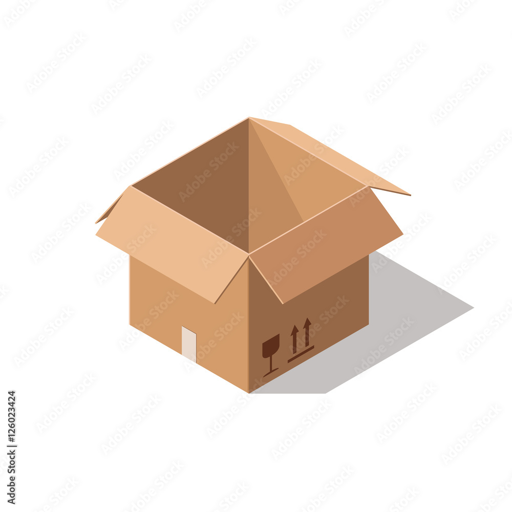 Cardboard box opened isolated on white background. Cardboard box opened isolated on white background.