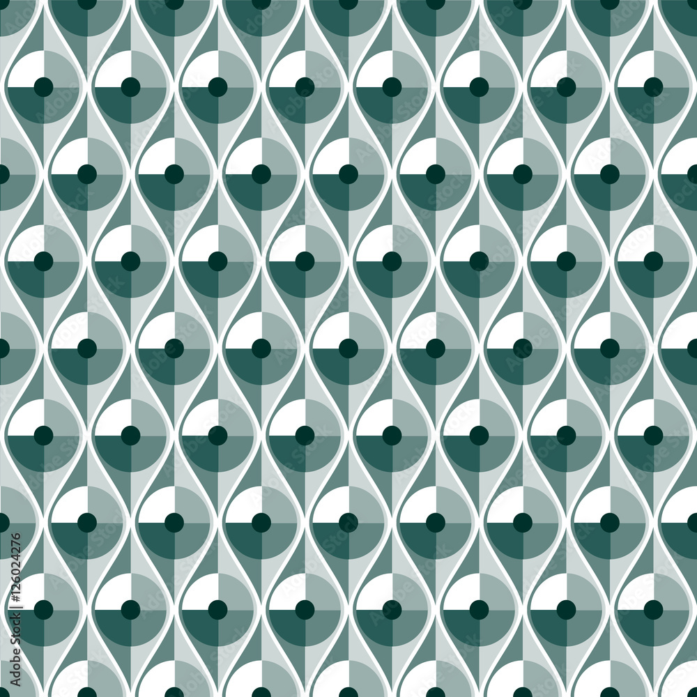 Fototapeta premium Seamless vector abstract pattern. Geometric symmetrical repeating background in blue colors.