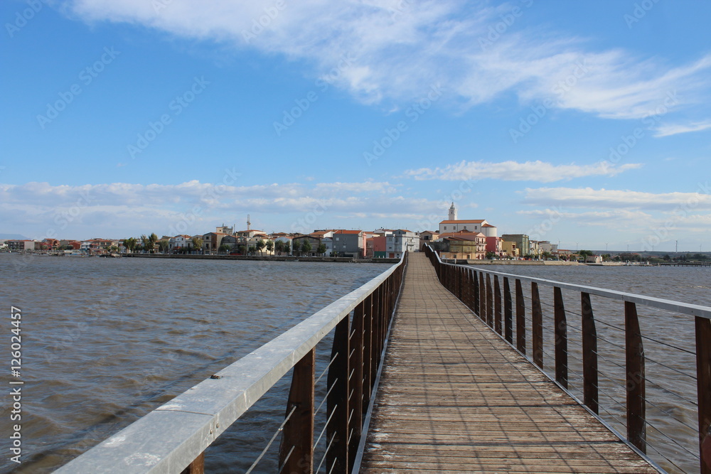 Lesina and its lake seen from the bridge