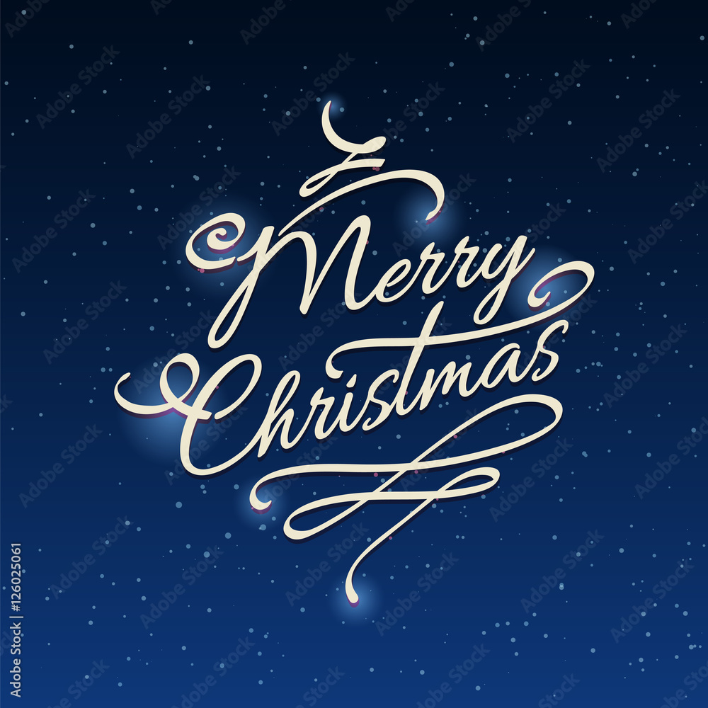 Merry Christmas background with stars and shining elements. Vector illustration