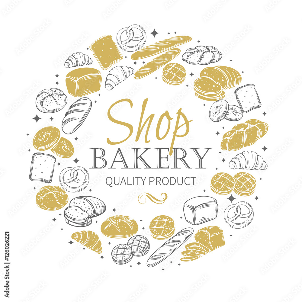 Vector bakery round banner. Vector bakery round banner.