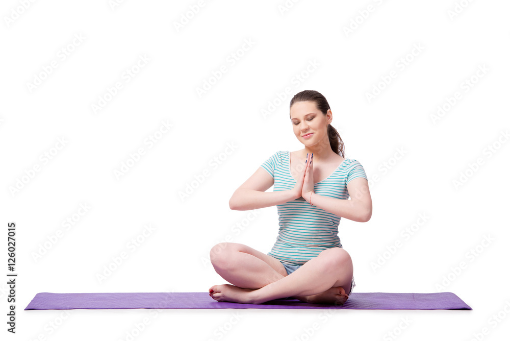 Young woman in sports concept isolated on the white Young woman in sports concept isolated on the white