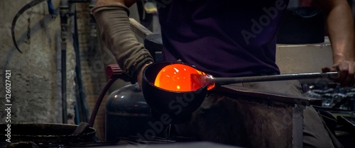 Traditional glass production in Murano, Italy