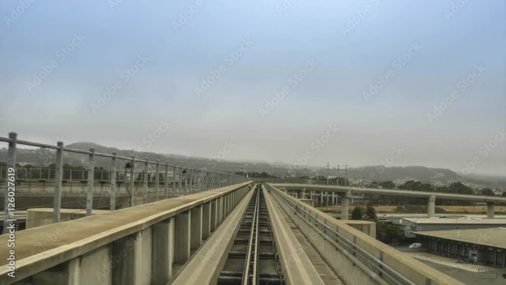 Timelapse of a sky train ride at San Francisco Airport Timelapse of a sky train ride at San Francisco Airport