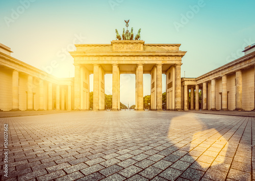 Berlin Brandenburg Gate at sunrise, Berlin Mitte, Germany