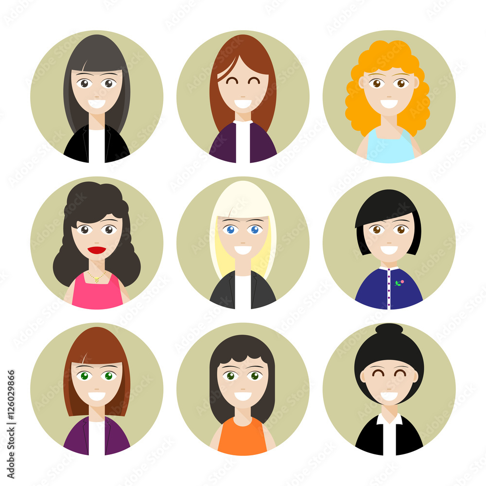 Outline people Face avatars Men and women Various haircuts Minimalistic  icons Black and white graphic vector set Cartoon style simple flat  design Trendy illustration 6735941 Vector Art at Vecteezy