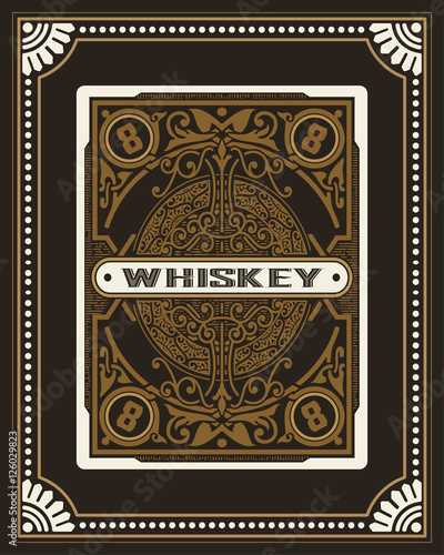 Old  label design for Whiskey and Wine label, Restaurant banner,