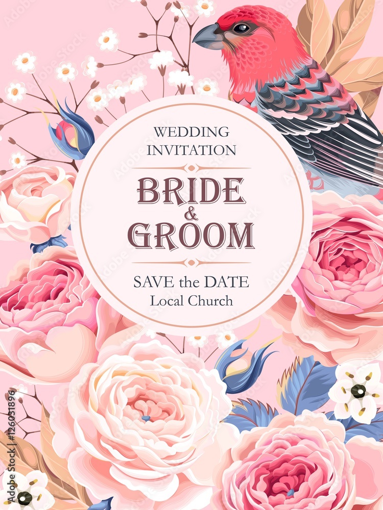 Obraz premium Vintage wedding invitation