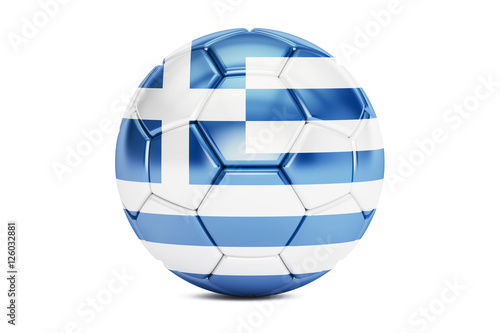 soccer ball with flag of Greece  3D rendering