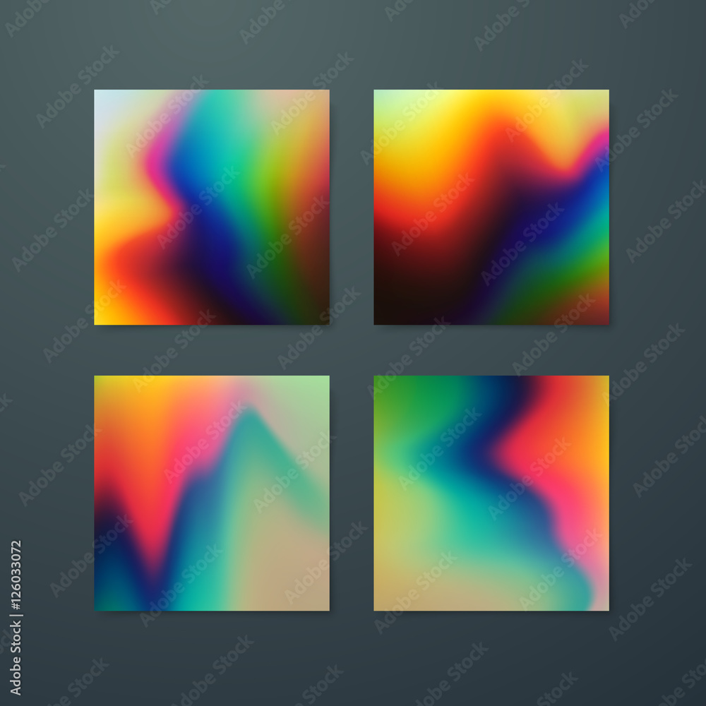 Fototapeta premium Fluid iridescent multicolored backgrounds.