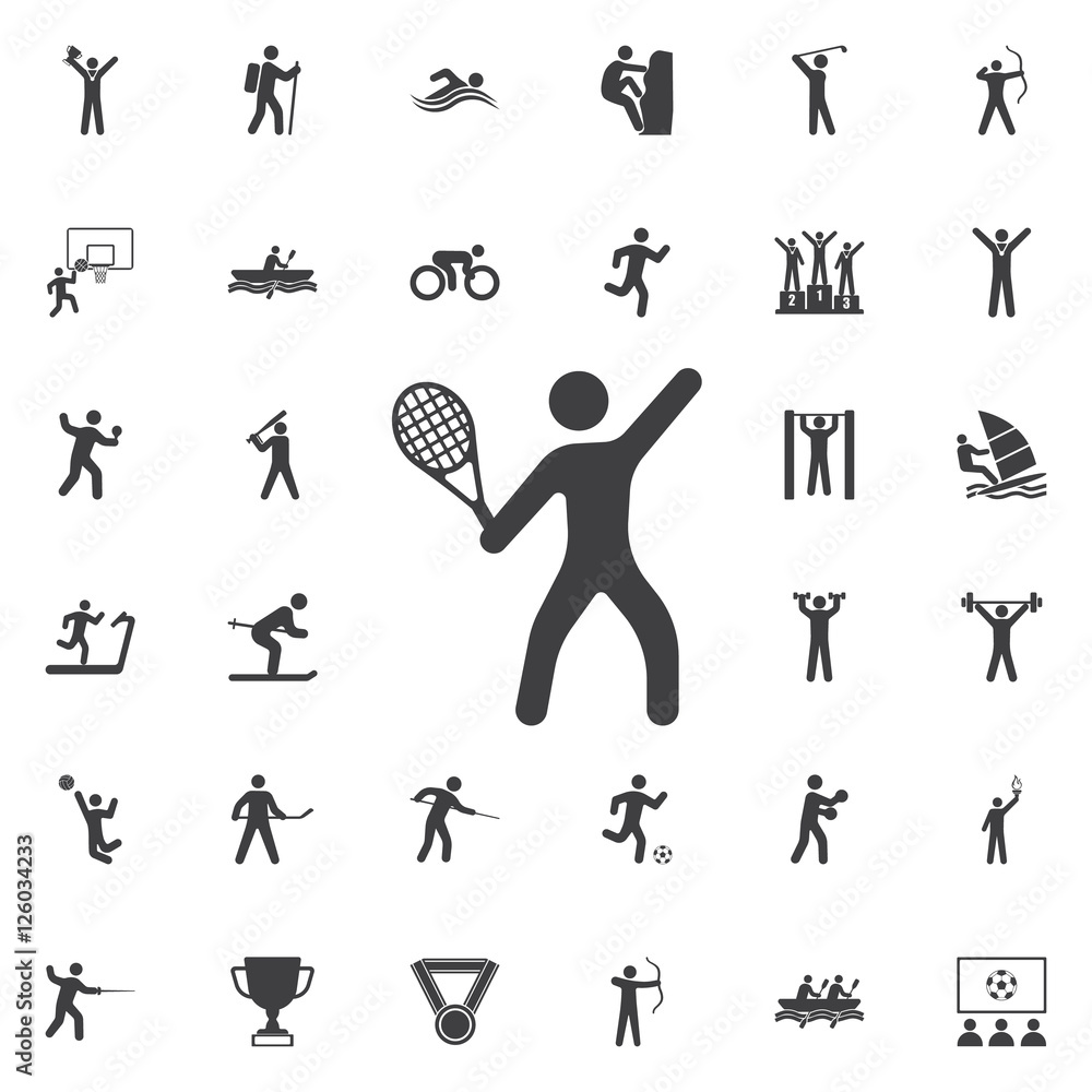 Tennis icon Vector Illustration on the white background.