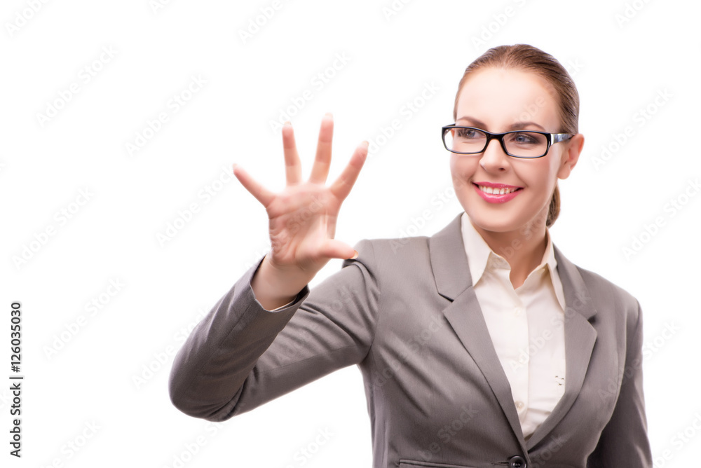 Strict serious businesswoman isolated on white Strict serious businesswoman isolated on white