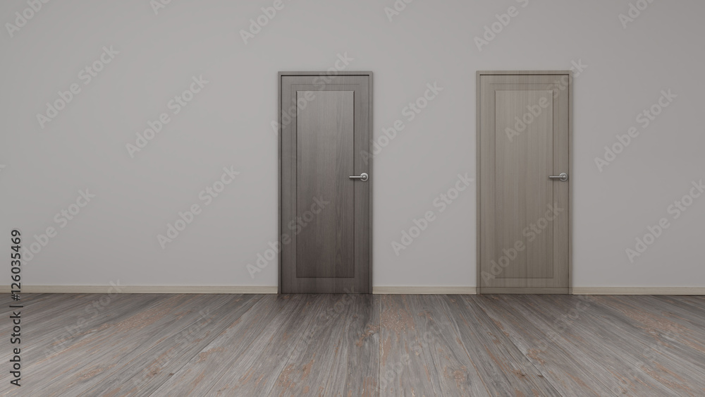 Wall with wooden door 3d rendering Wall with wooden door 3d rendering