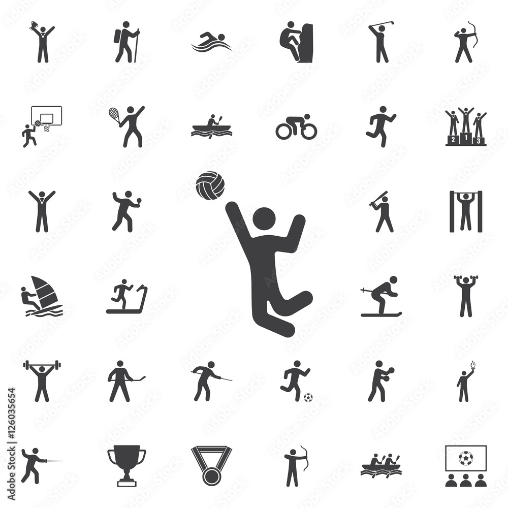 Naklejka premium Volleyball Icon Vector Illustration on the white background.