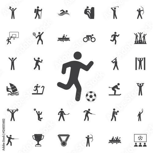 football player Icon Vector Illustration on the white background.