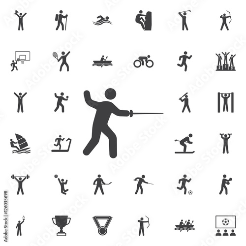 fencing icon Vector Illustration on the white background.