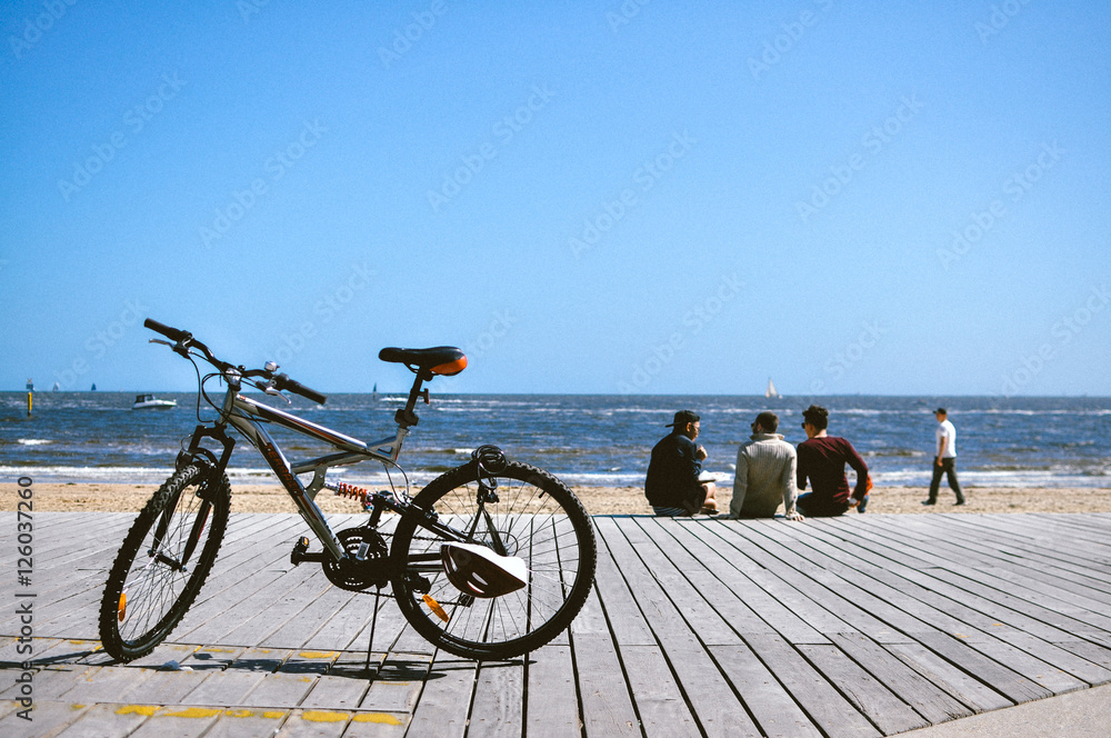a bike on the beach