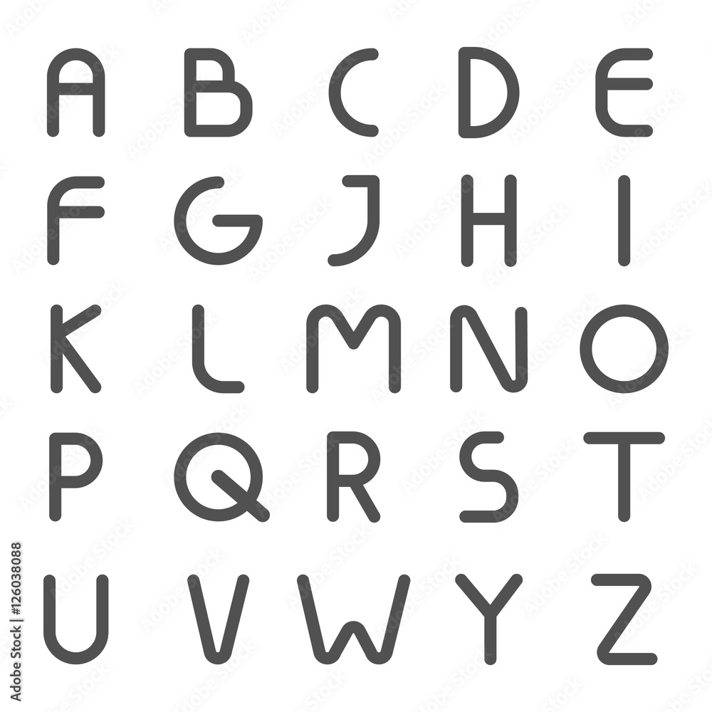 Alphabet letter line style modern. Vector abc font | Adobe Stock