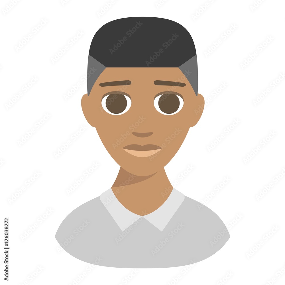 Afro american boy vector illustration.