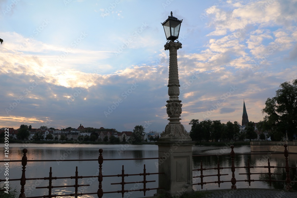 Fototapeta premium Holidays at Schwerin lake, Mecklenburg Vorprommern Germany 
