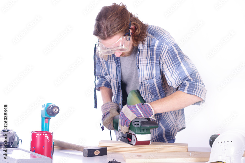 Naklejka premium Handwerker bei der Arbeit