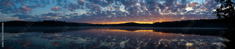 panoramic sunset on Lake
