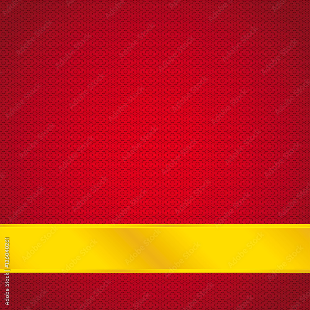 Naklejka premium Sfondo rosso astratto con striscia dorata