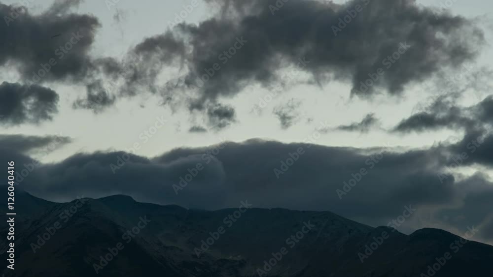 The evening thunderstorm cloud flow in the mountain The evening thunderstorm cloud flow in the mountain