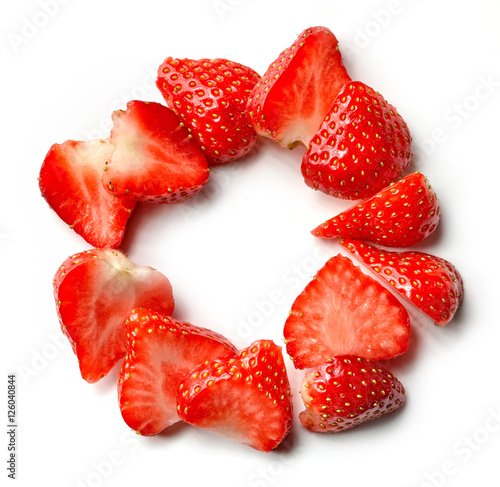 sliced strawberry circle