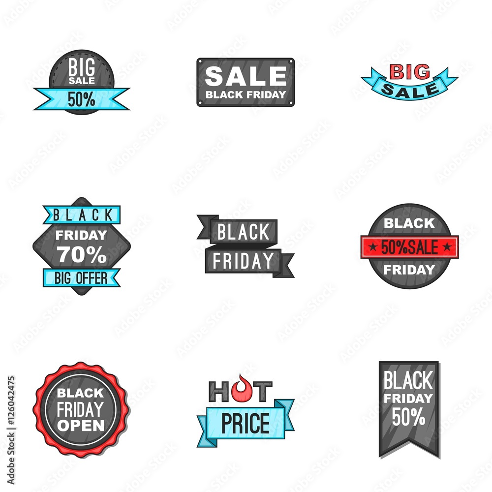 Sale icons set. Cartoon illustration of 9 sale vector icons for web