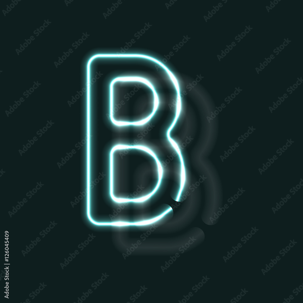 Neon alphabet. Glowing contour font. Realistic vector letter of neon tubes. Vector illustration. Unusual ABC. Neon alphabet. Glowing contour font. Realistic vector letter of neon tubes. Vector illustration. Unusual ABC.