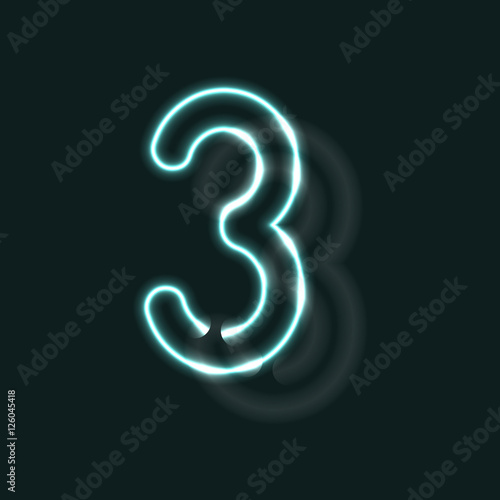 Neon alphabet. Glowing contour font. Realistic vector letter of neon tubes. Vector illustration. Unusual ABC.