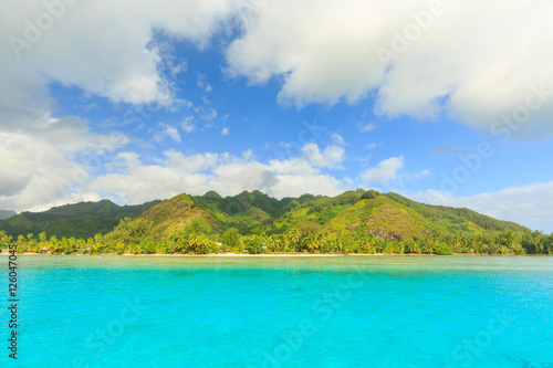Beautiful sea Moorae Island at Tahiti , PAPEETE, FRENCH POLYNESI