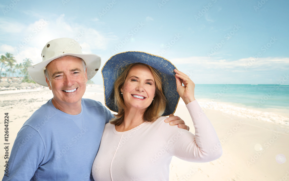 Senior couple on a beach.